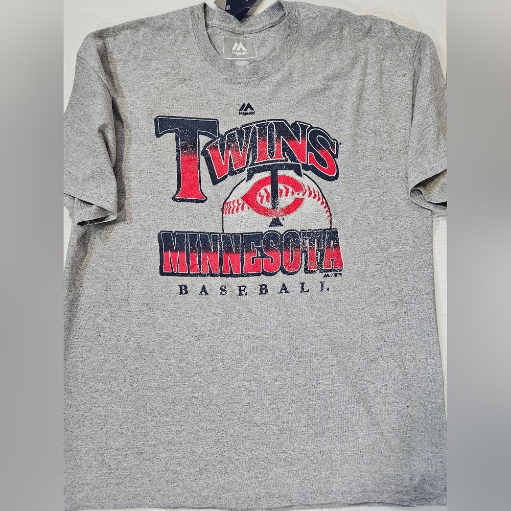 Minnesota Twins Womens T-shirt XL‎ Grey Fall Baseball Tee Official Licensed Gear